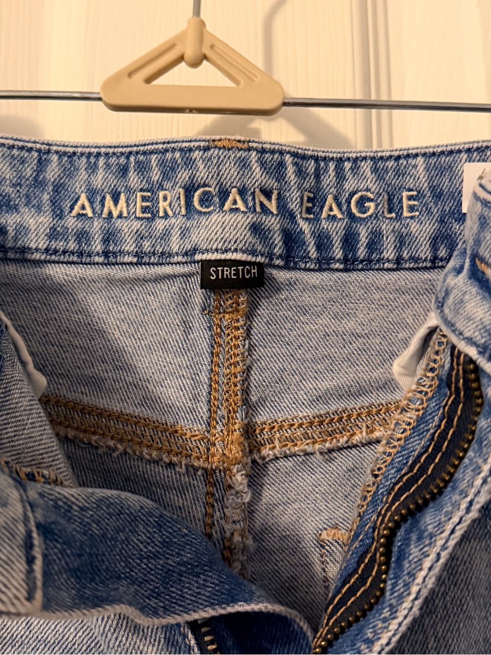 American Eagle Outfitters Light Blue Distressed Wide-Leg Jeans - Picture 2 of 9